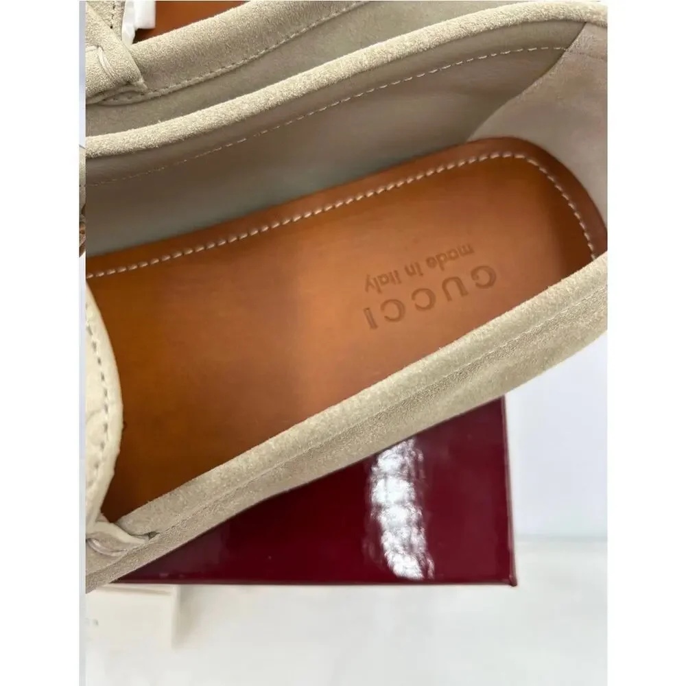 Men's Gucci GG logo suede driver loafers size 13 fits 13.5 US made in Italy